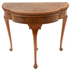 Queen Anne Card Table Games Burr Walnut