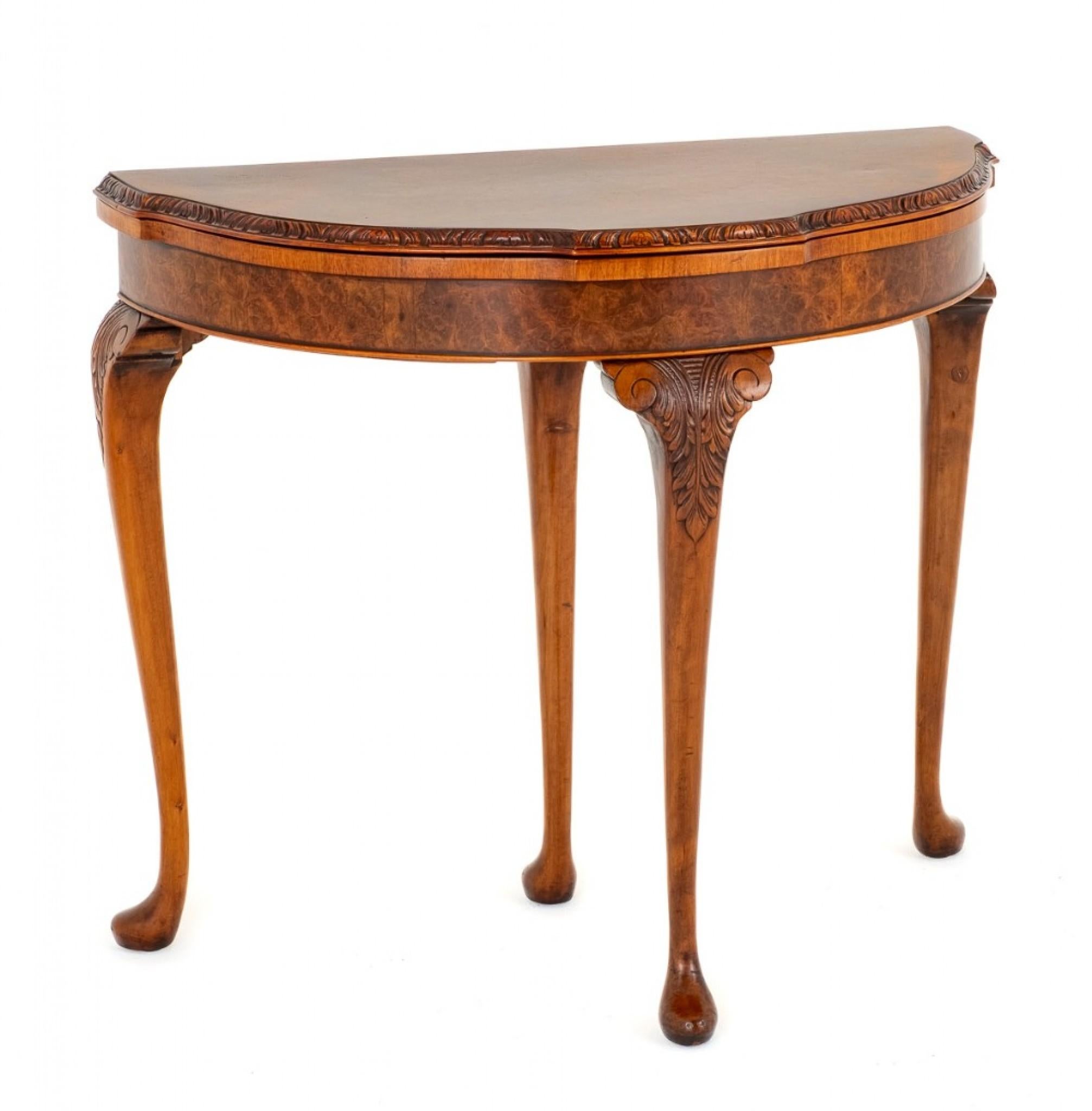 Queen Anne Card Table Walnut Games Tables For Sale 2