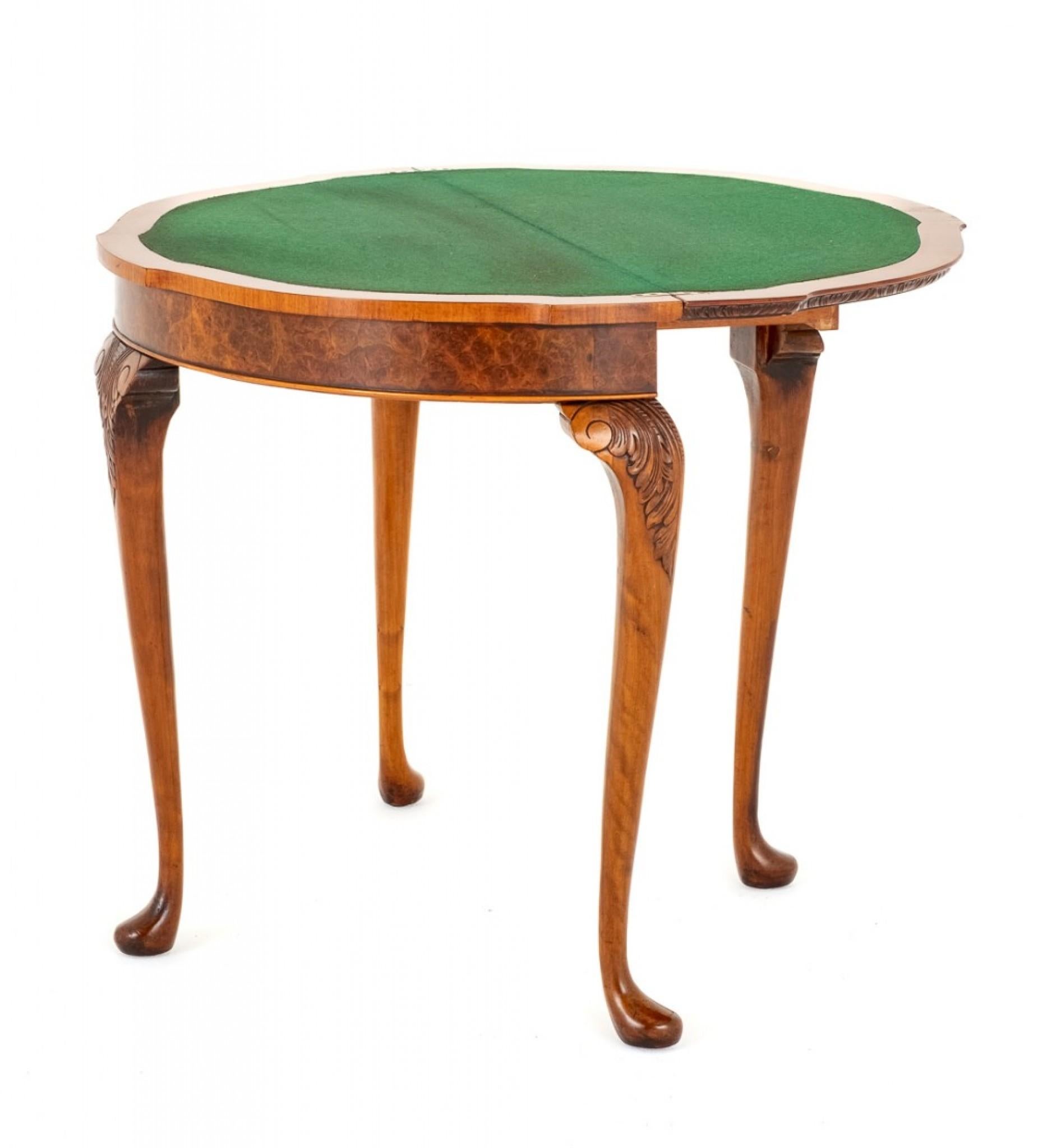 Queen Anne Card Table Walnut Games Tables For Sale 4