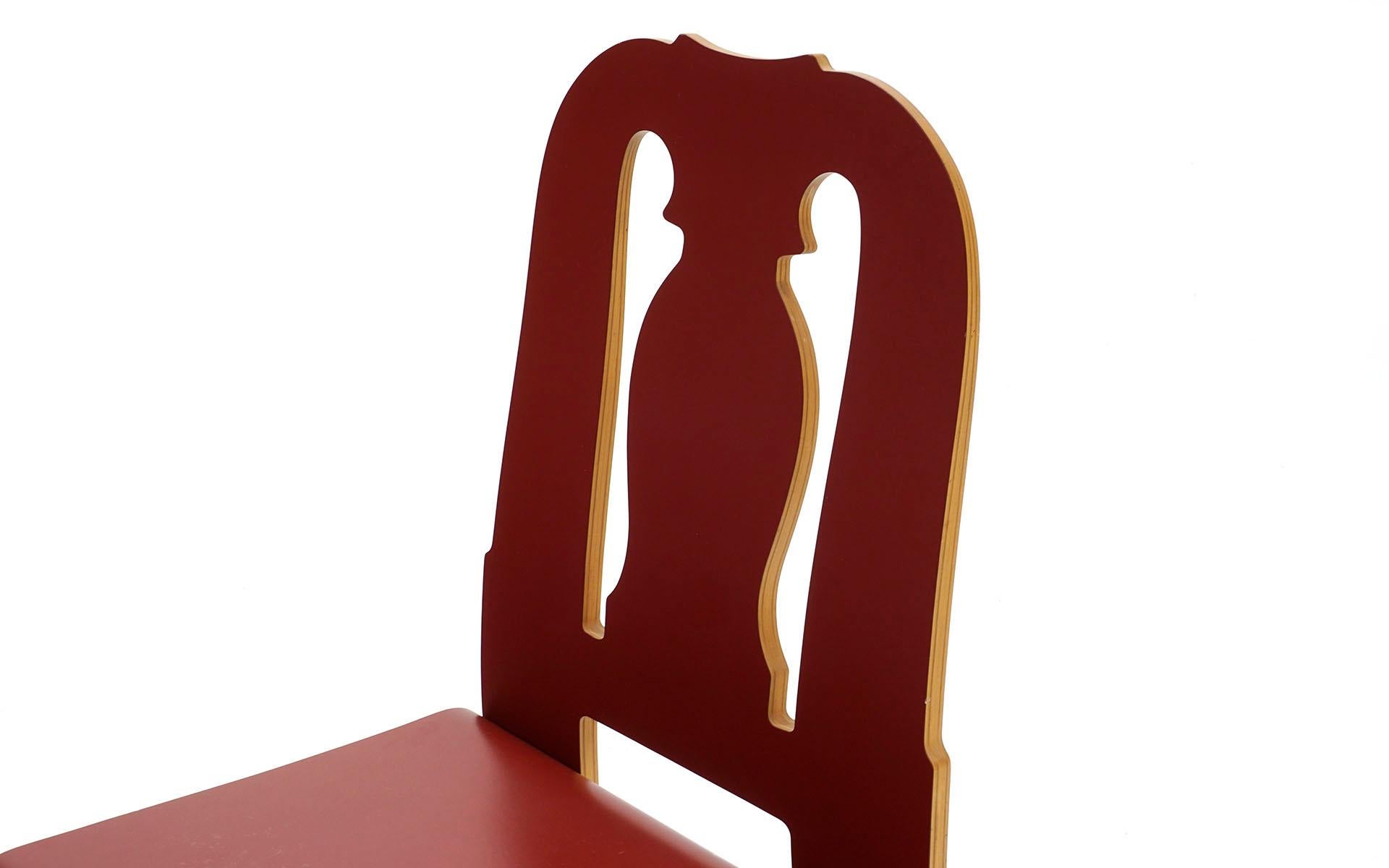 Post-Modern Queen Anne Chair in Red by Robert Venturi for Knoll