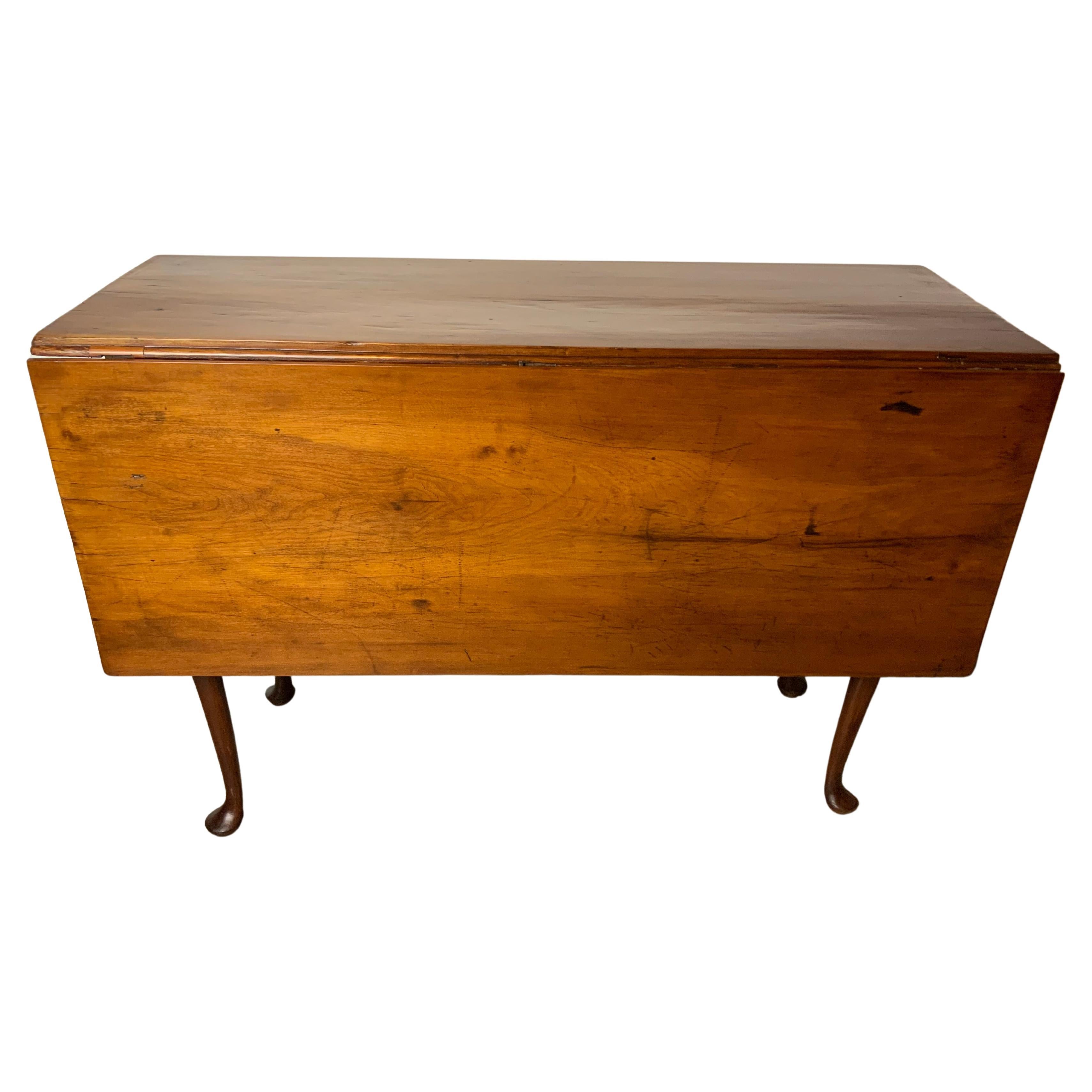 Queen Anne Cherry Drop Leaf Table For Sale