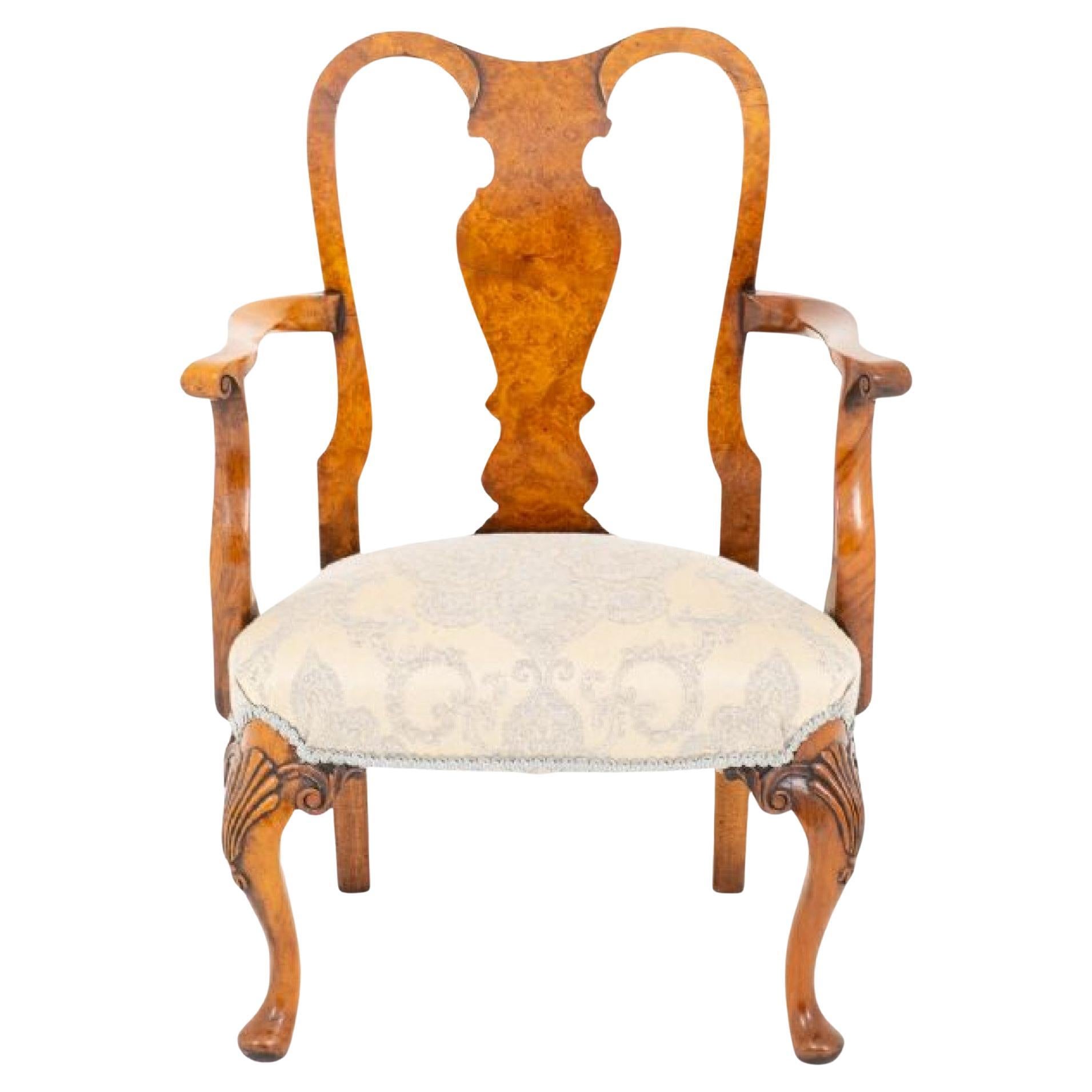 Queen Anne Childs Chair Walnut
