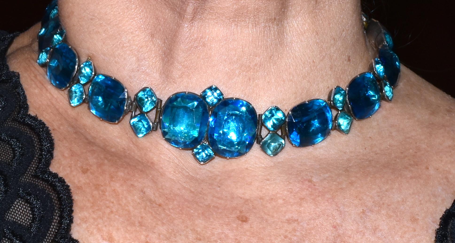 Women's or Men's Queen Anne Turquoise Paste Choker 