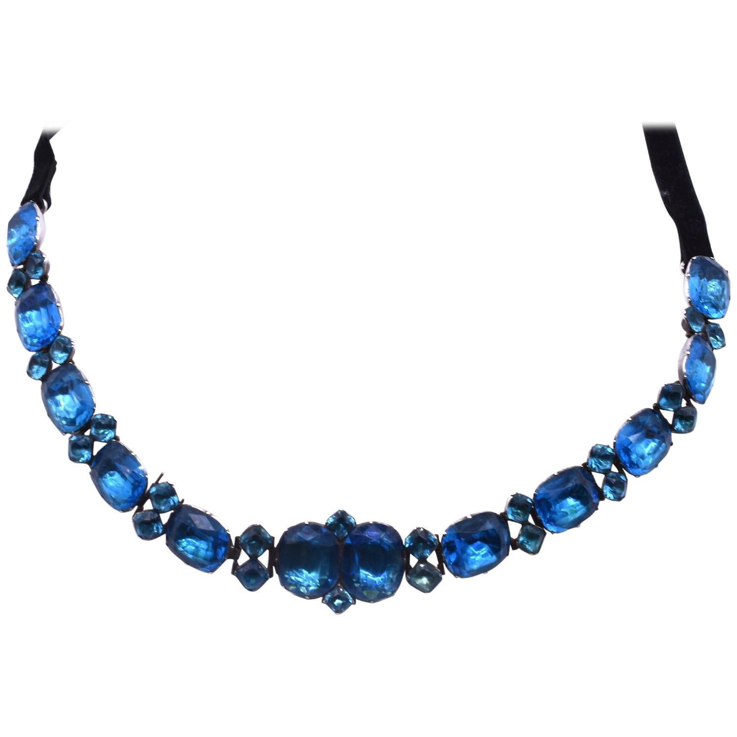 Queen Anne Turquoise Paste Choker 