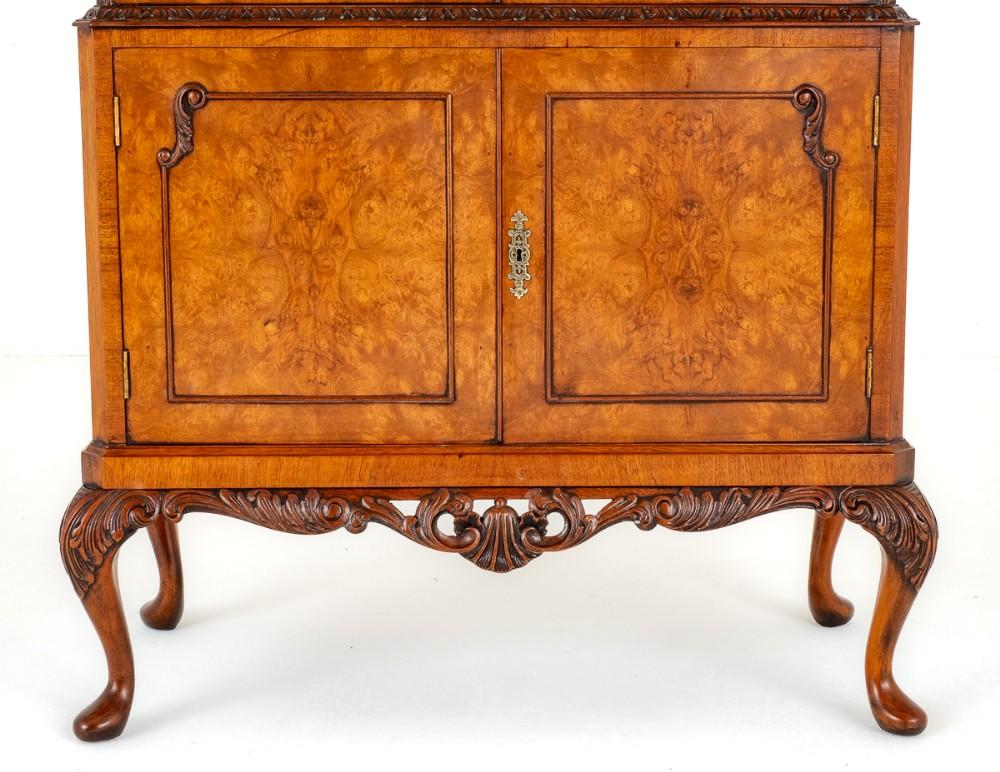 Queen Anne Cocktail Cabinet Walnut 1930 In Good Condition In Potters Bar, GB