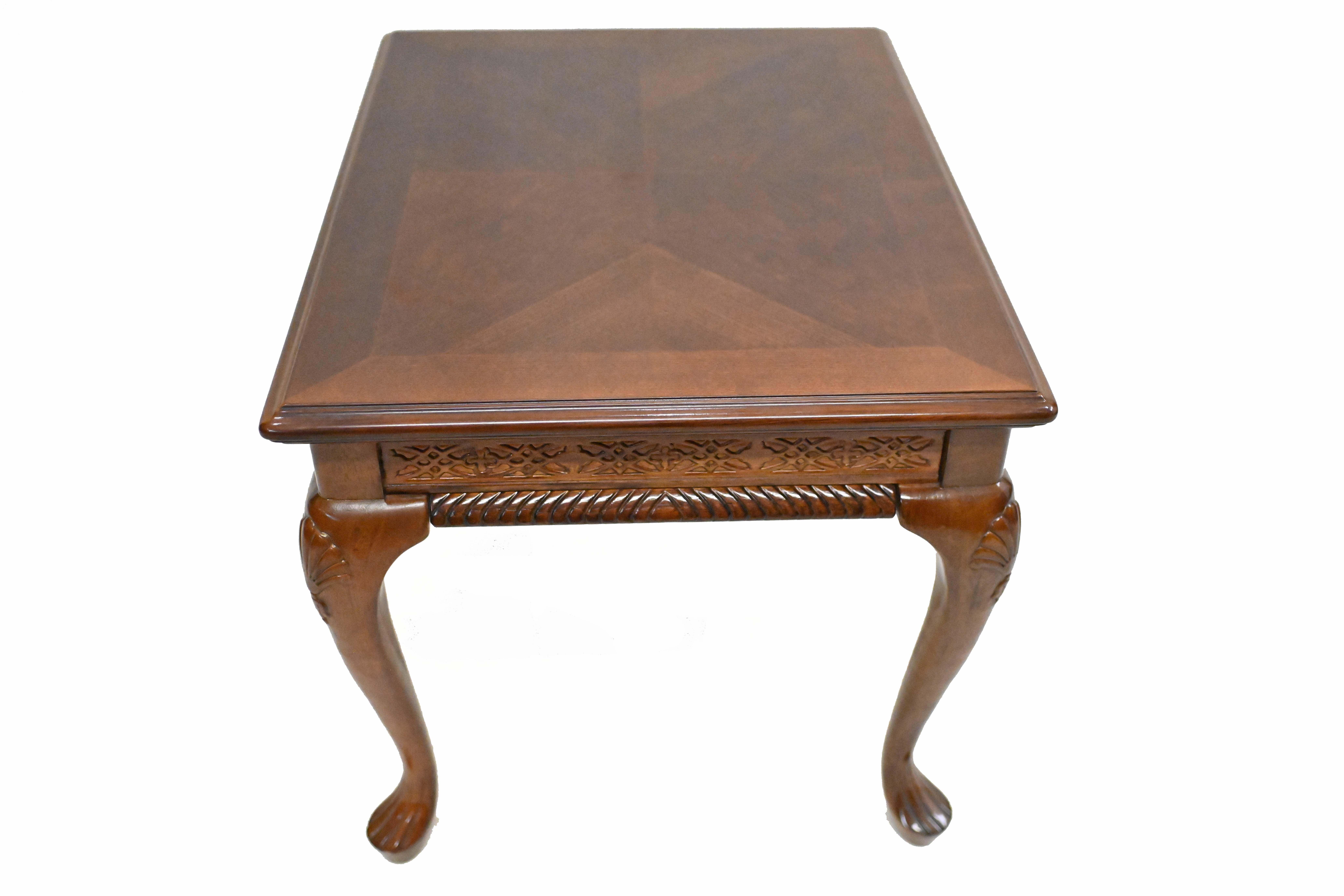 Queen Anne Coffee Side Table Set Revival For Sale 3