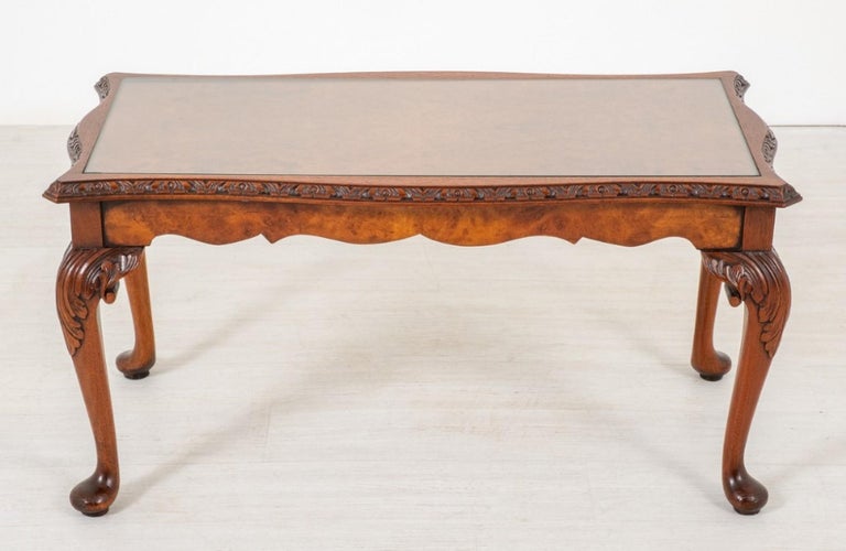 Queen Anne Coffee Table Burr Walnut For Sale at 1stDibs