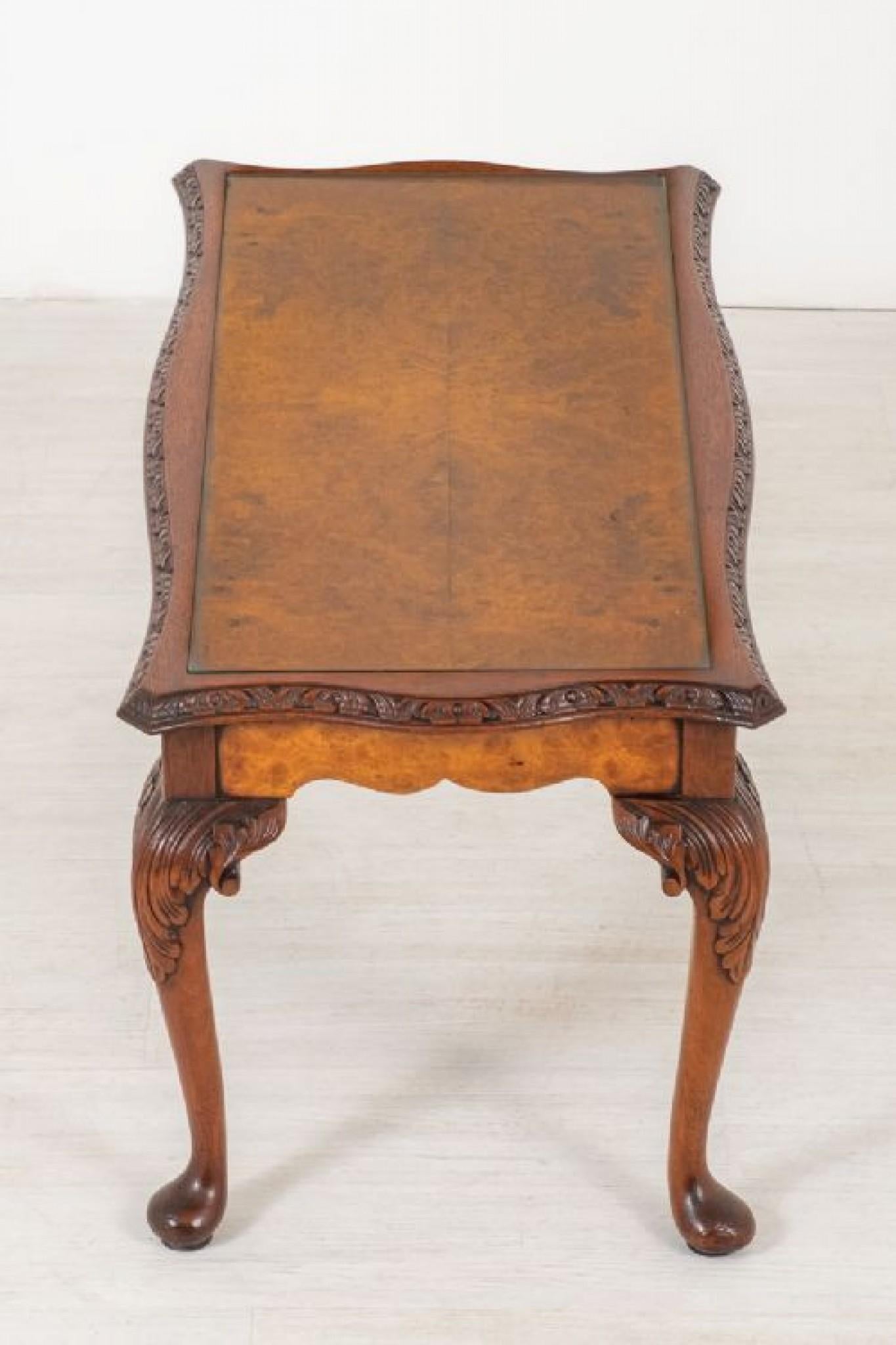 Queen Anne Coffee Table Burr Walnut at 1stDibs