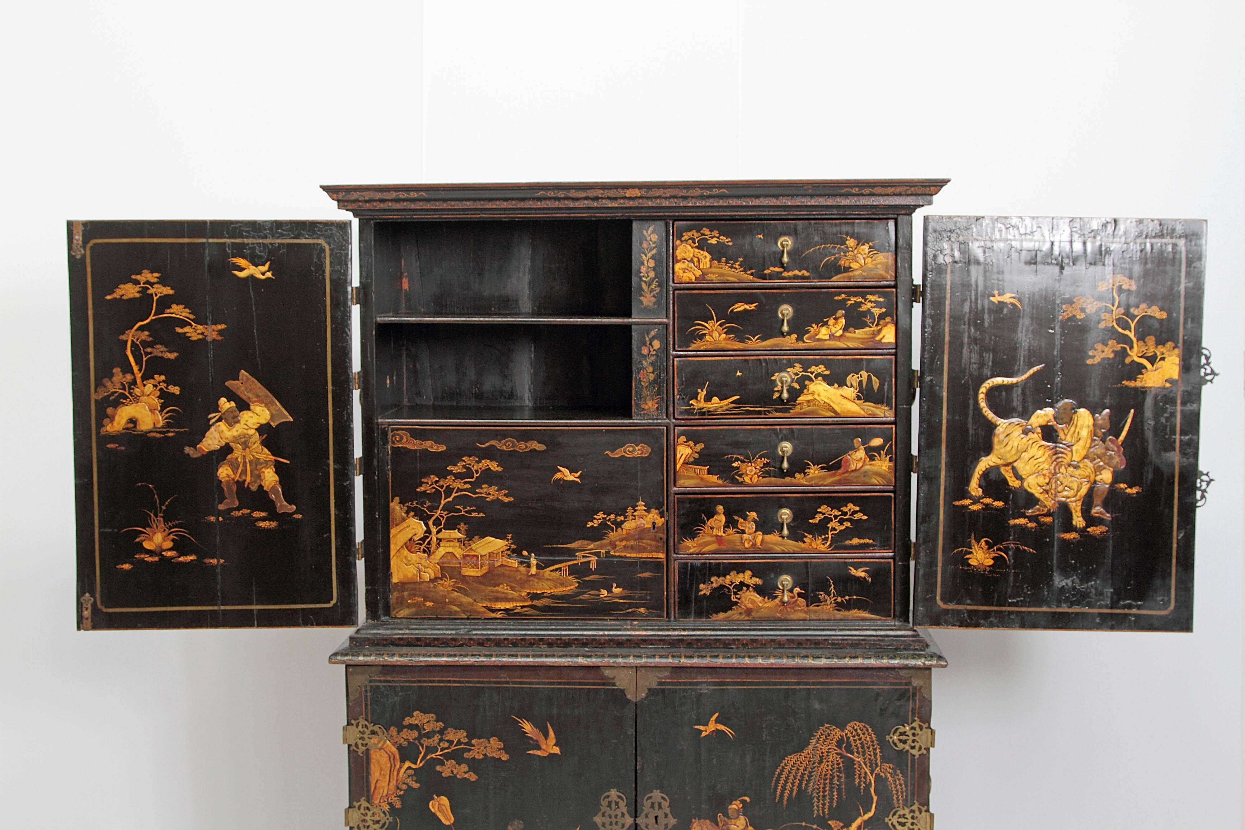 Queen Anne Collectors Cabinet / Japanned 3