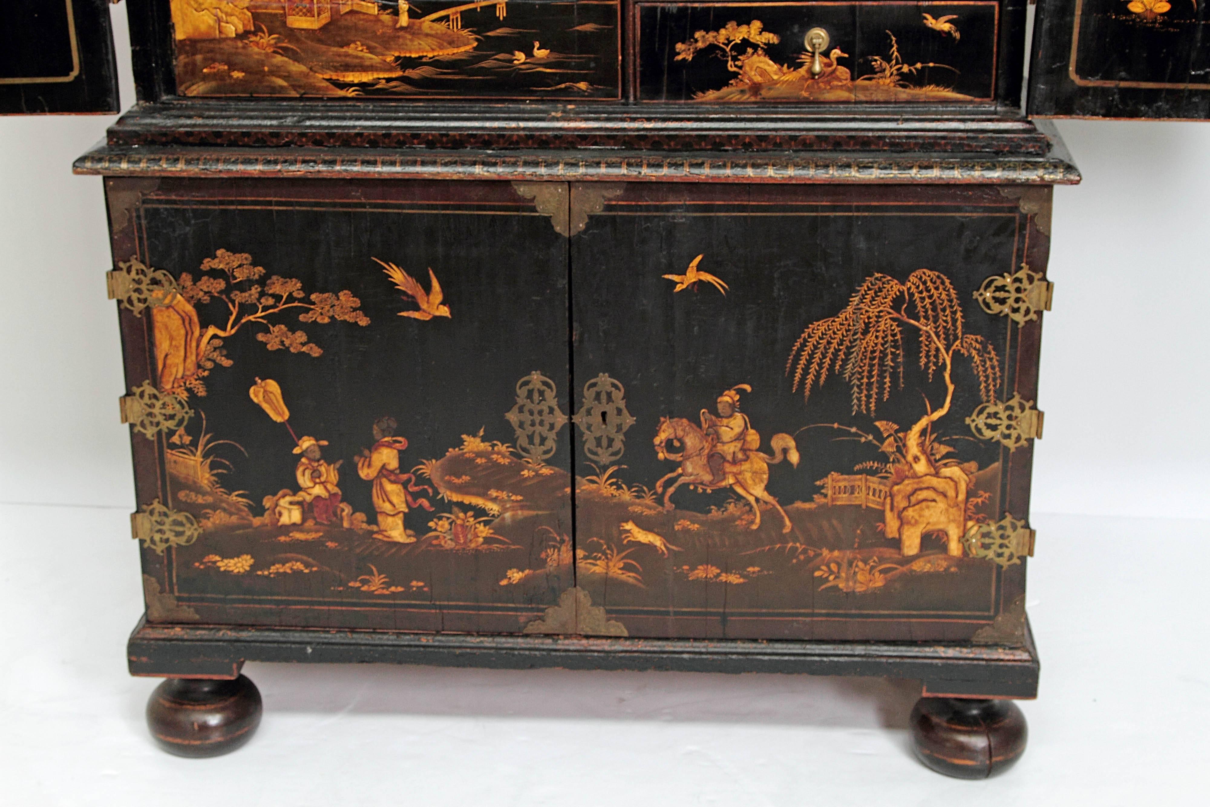 Queen Anne Collectors Cabinet / Japanned 4