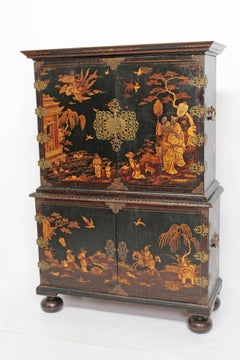 Queen Anne Collectors Cabinet / Japanned