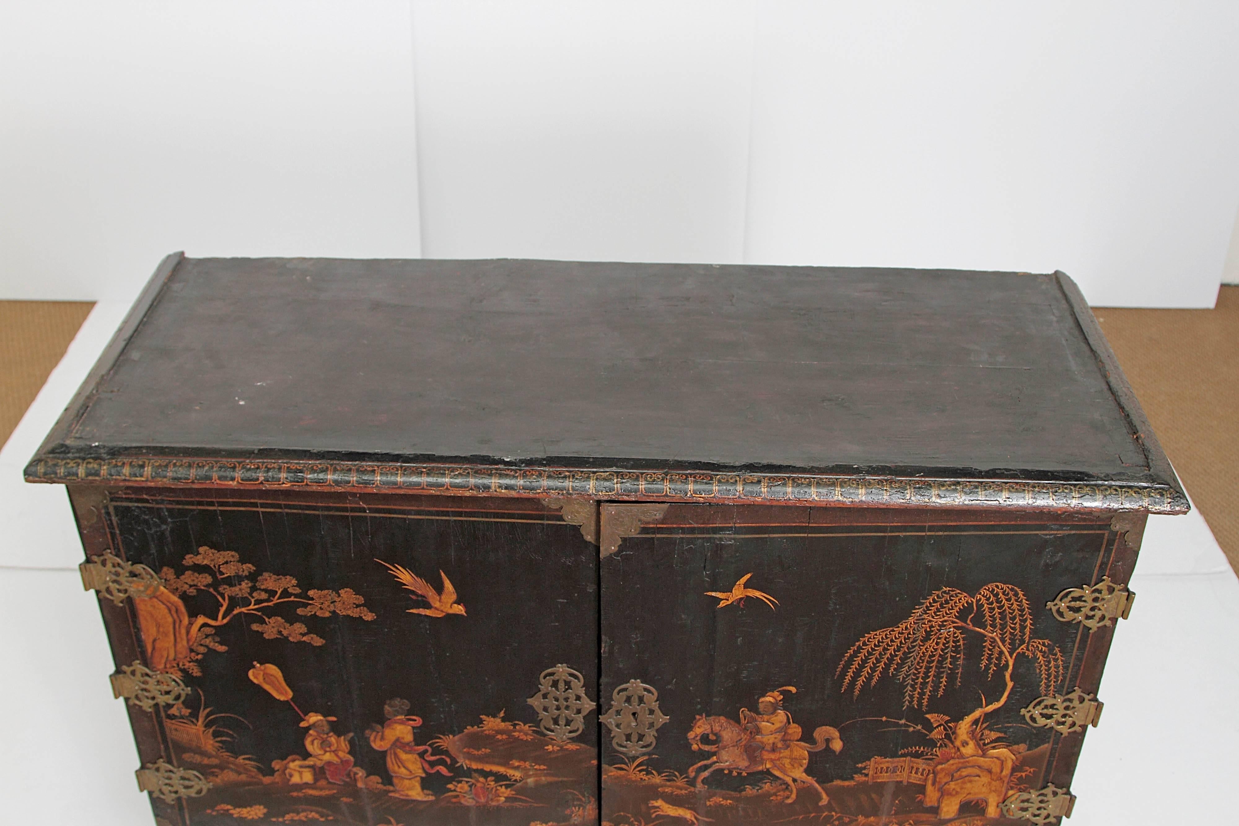 Queen Anne Collectors Cabinet / Japanned 13