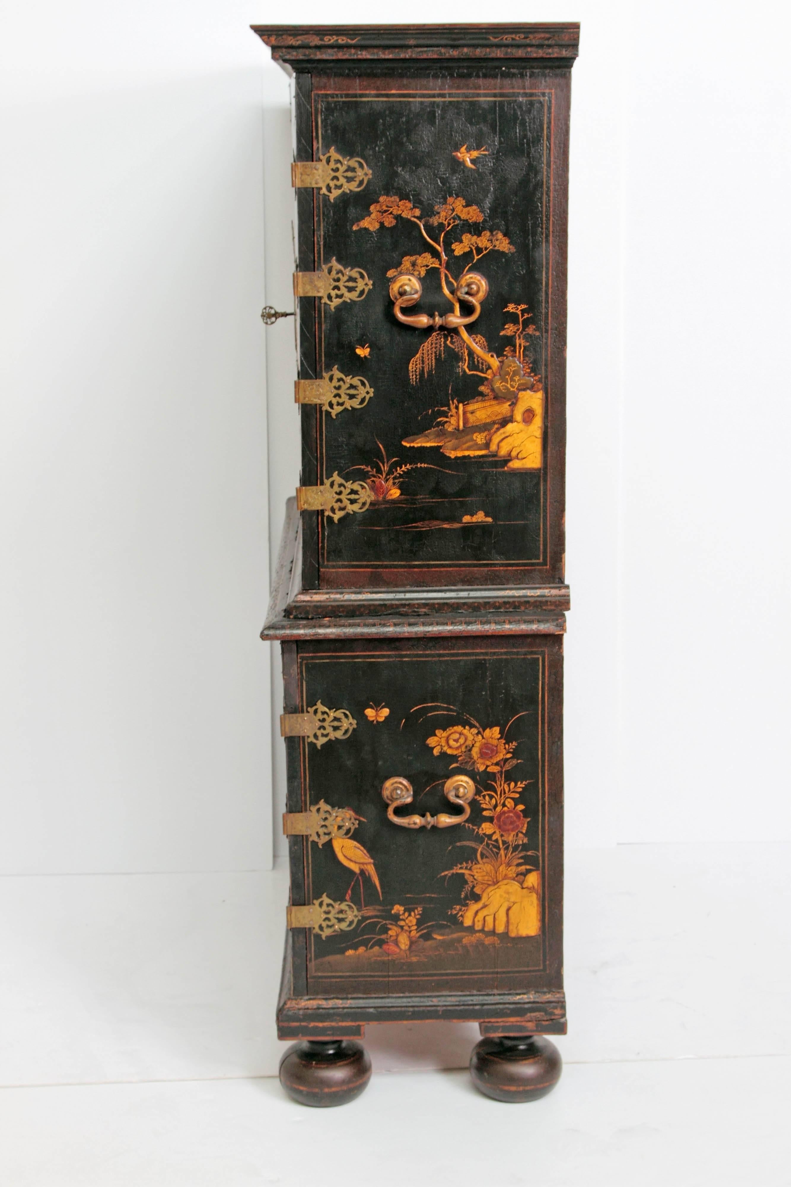 Queen Anne Collectors Cabinet / Japanned 1