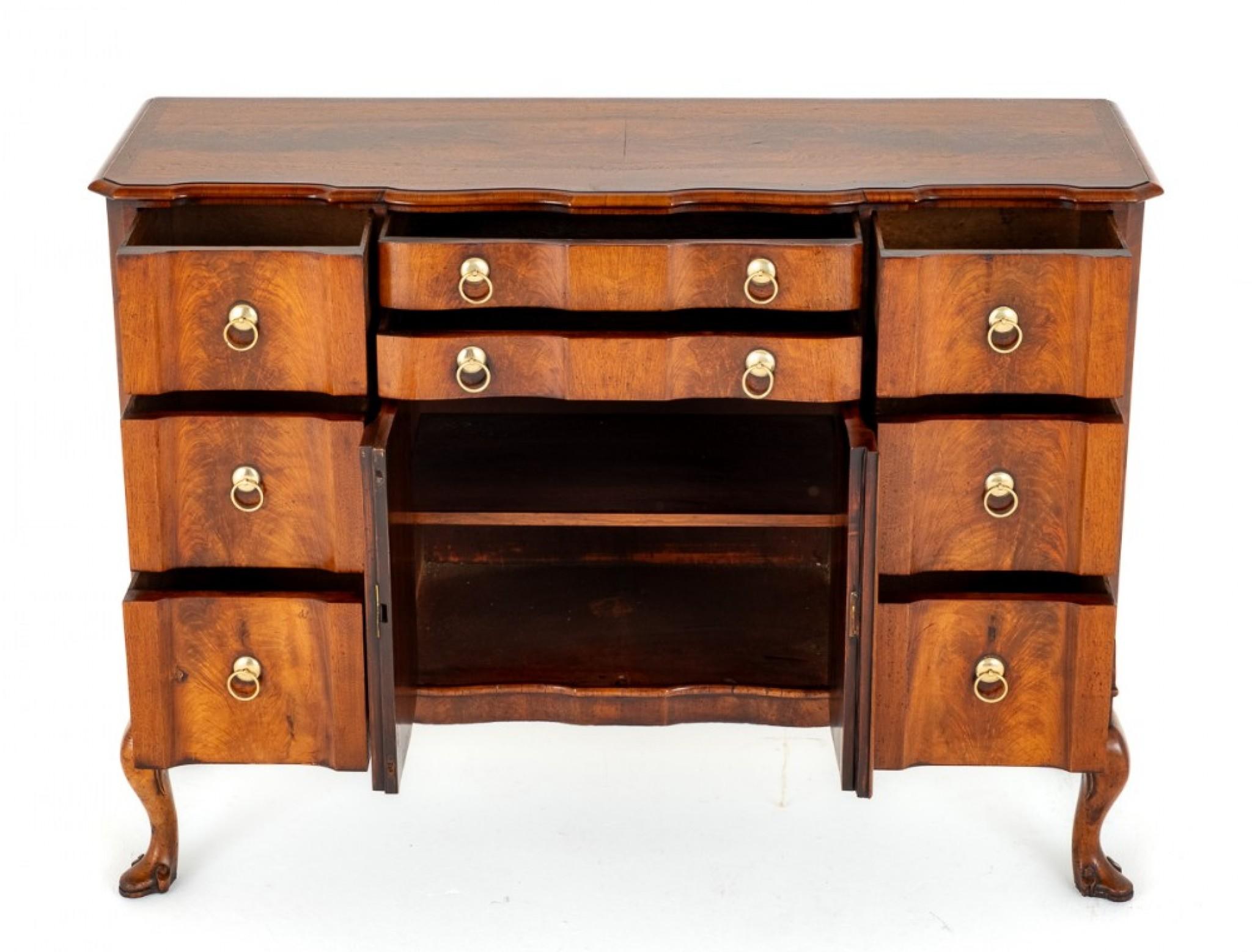 Queen Anne Commode Walnut Side Cabinet For Sale 3