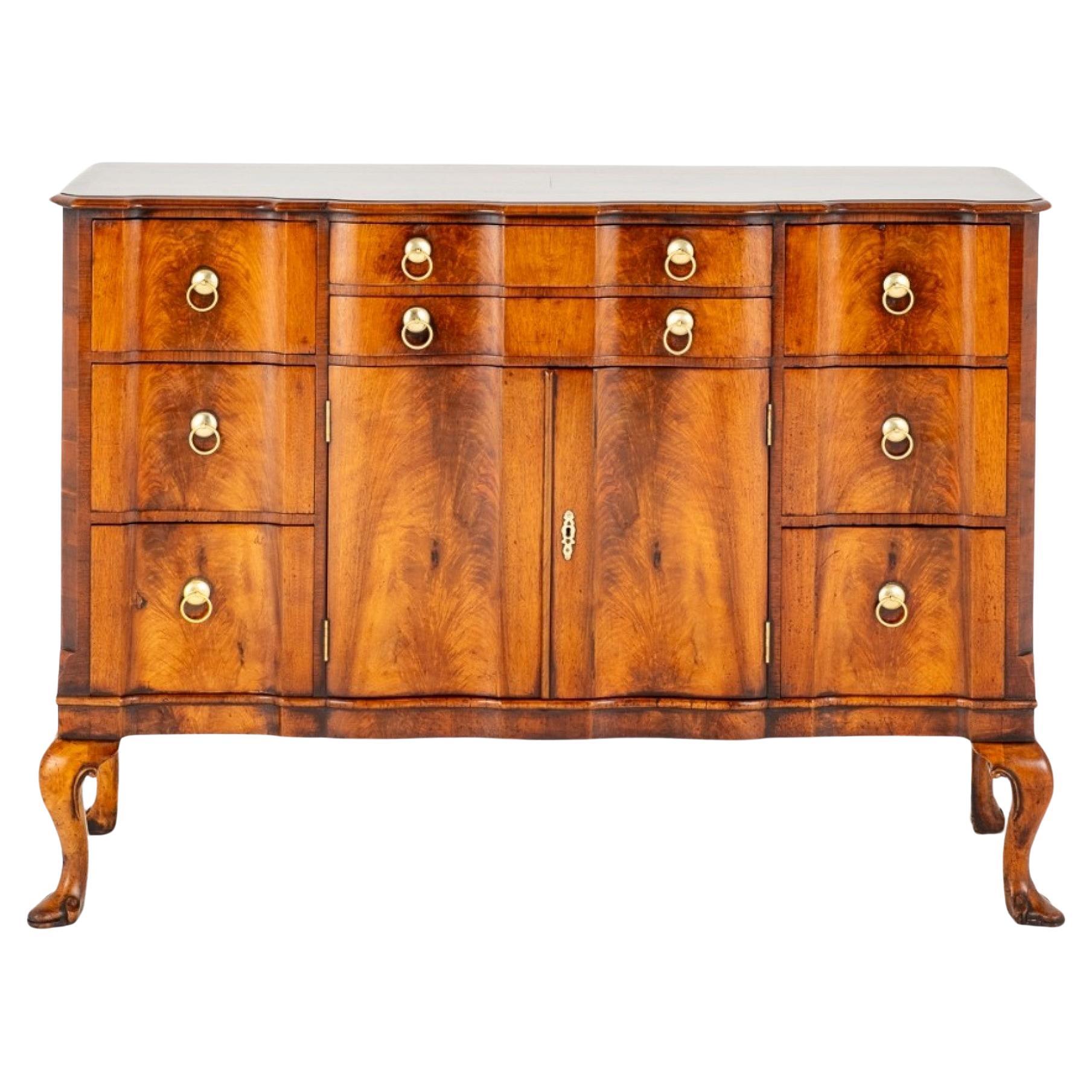Queen Anne Commode Walnut Side Cabinet For Sale