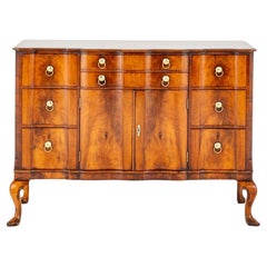 Antique Queen Anne Commode Walnut Side Cabinet