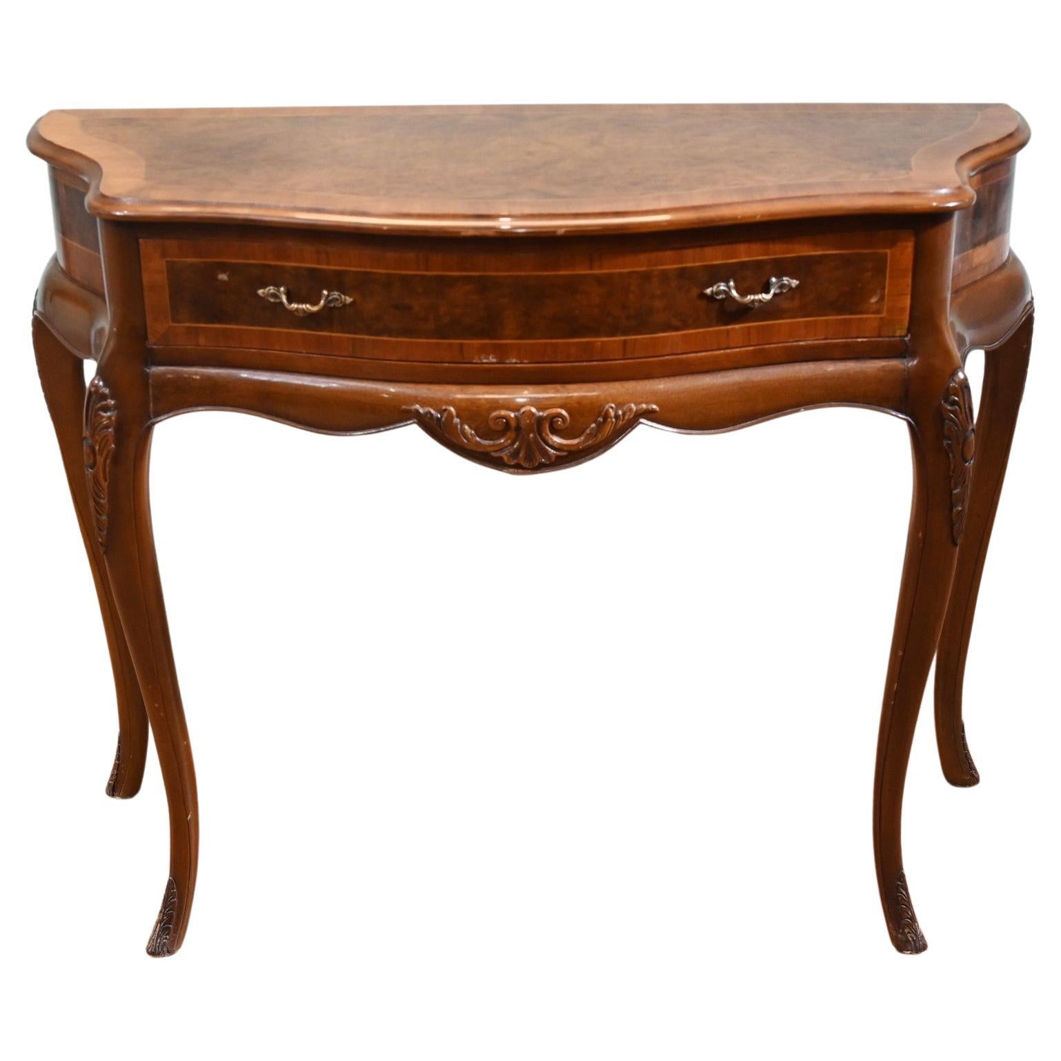 Queen Anne Console Table Walnut Epstein and Co For Sale