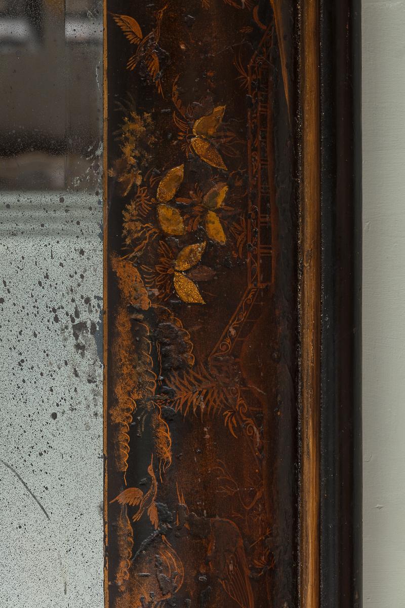 18th Century Queen Anne ‘Cushion Frame’ Lacquer Wall Mirror