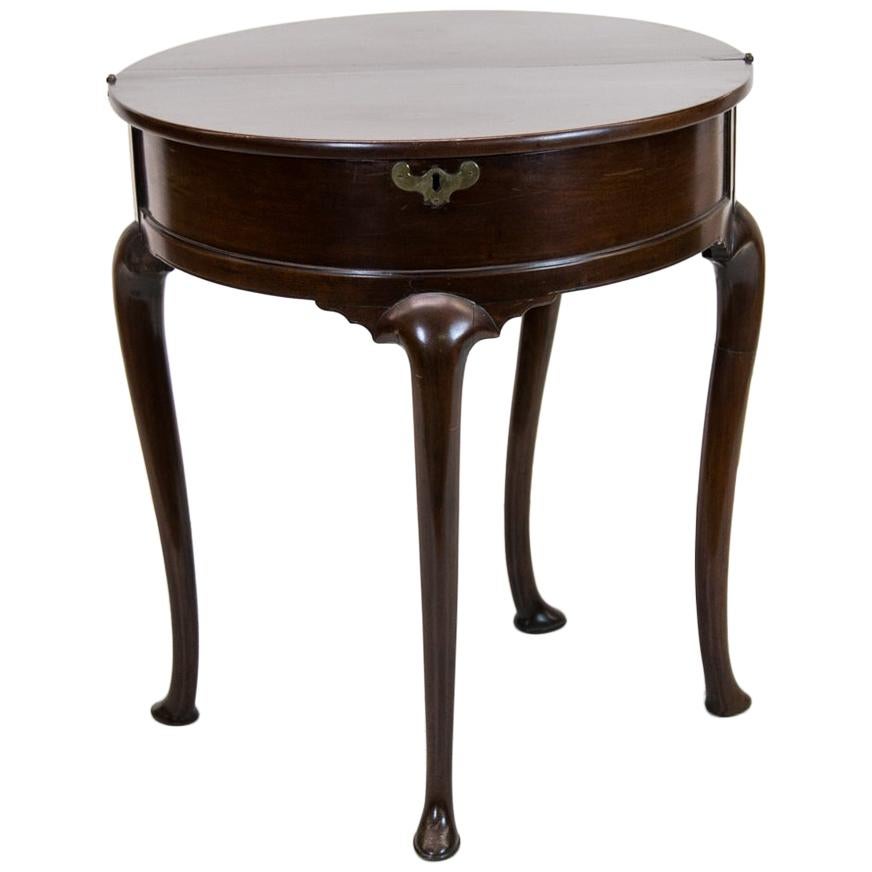 Queen Anne Demilune Side Table For Sale