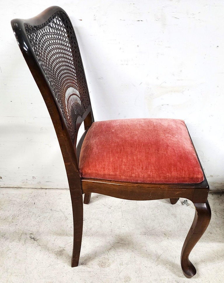 Queen Anne Dining Chairs Cane Back William and Mary Set of 6 For Sale