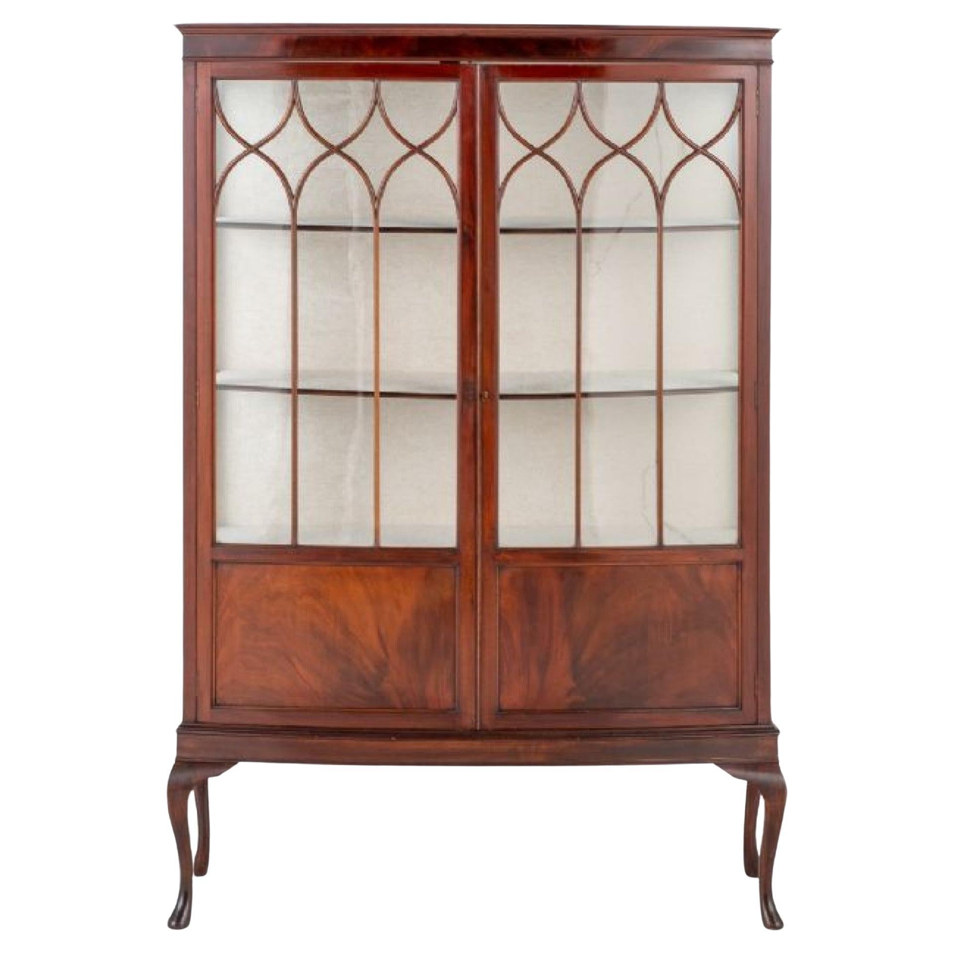 Queen Anne Display Cabinet Mahogany Bookcase