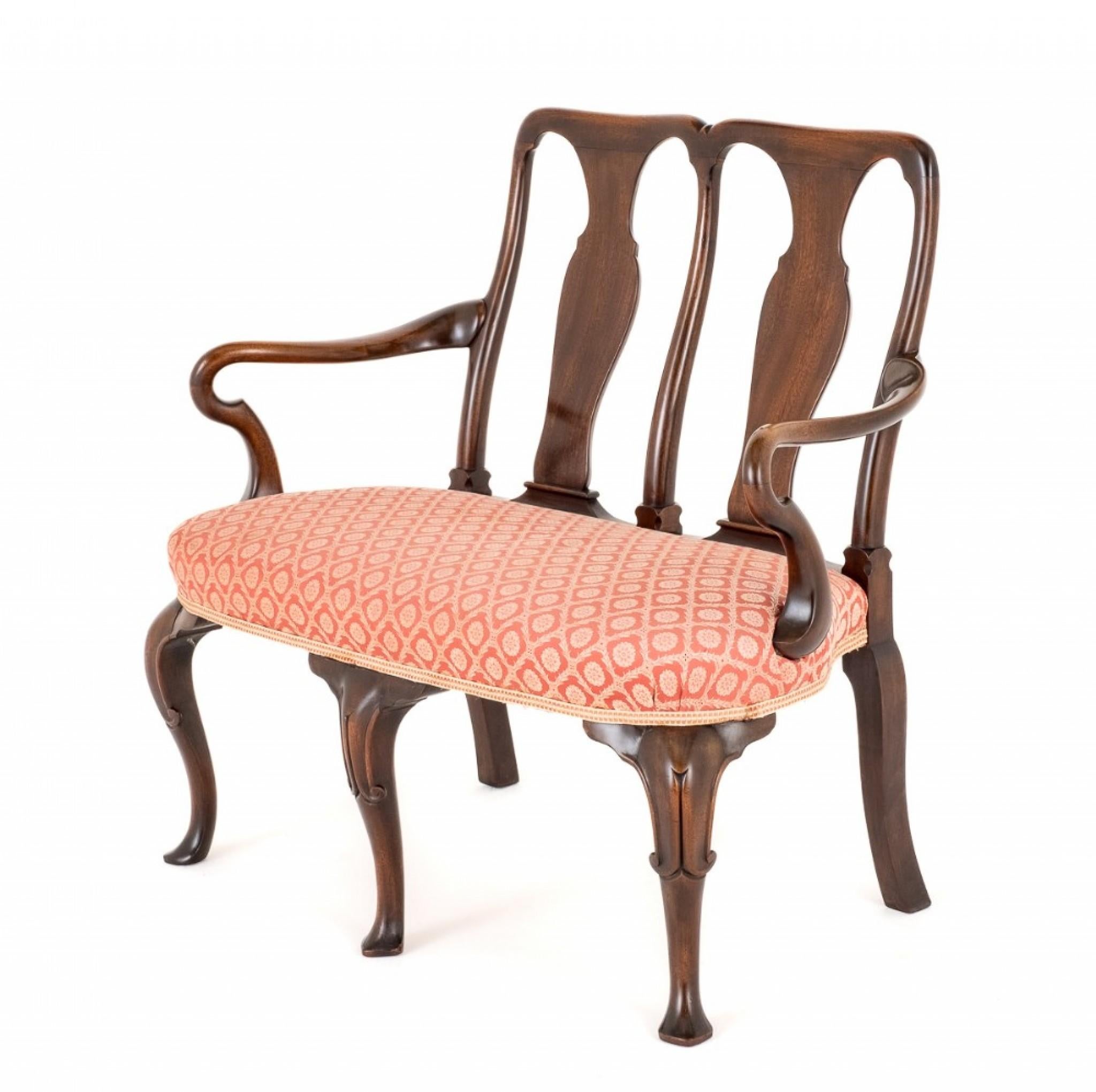 Queen Anne Double armchair Settee Mahogany, 1880 2