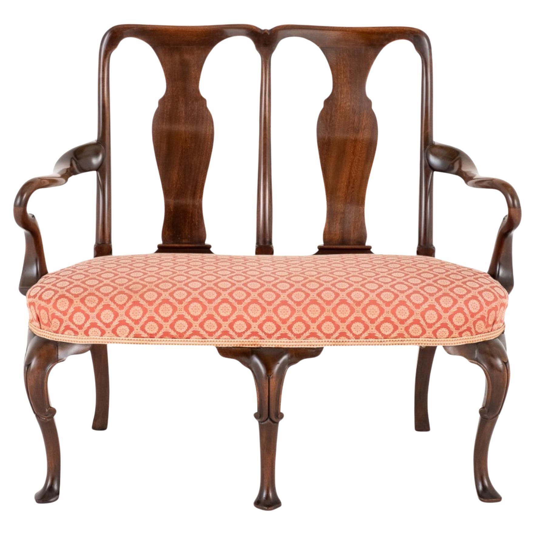 Queen Anne Double armchair Settee Mahogany, 1880