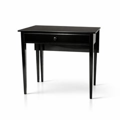 Queen Anne Drop-Leaf Table Black Lacquer, 20th Century, 5-Leg Design