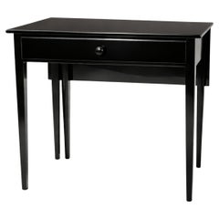 Queen Anne Drop-Leaf Table Black Lacquer, 20th Century, 5-Leg Design
