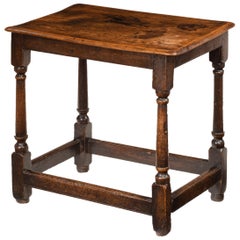 Antique Queen Anne Elm Side Table