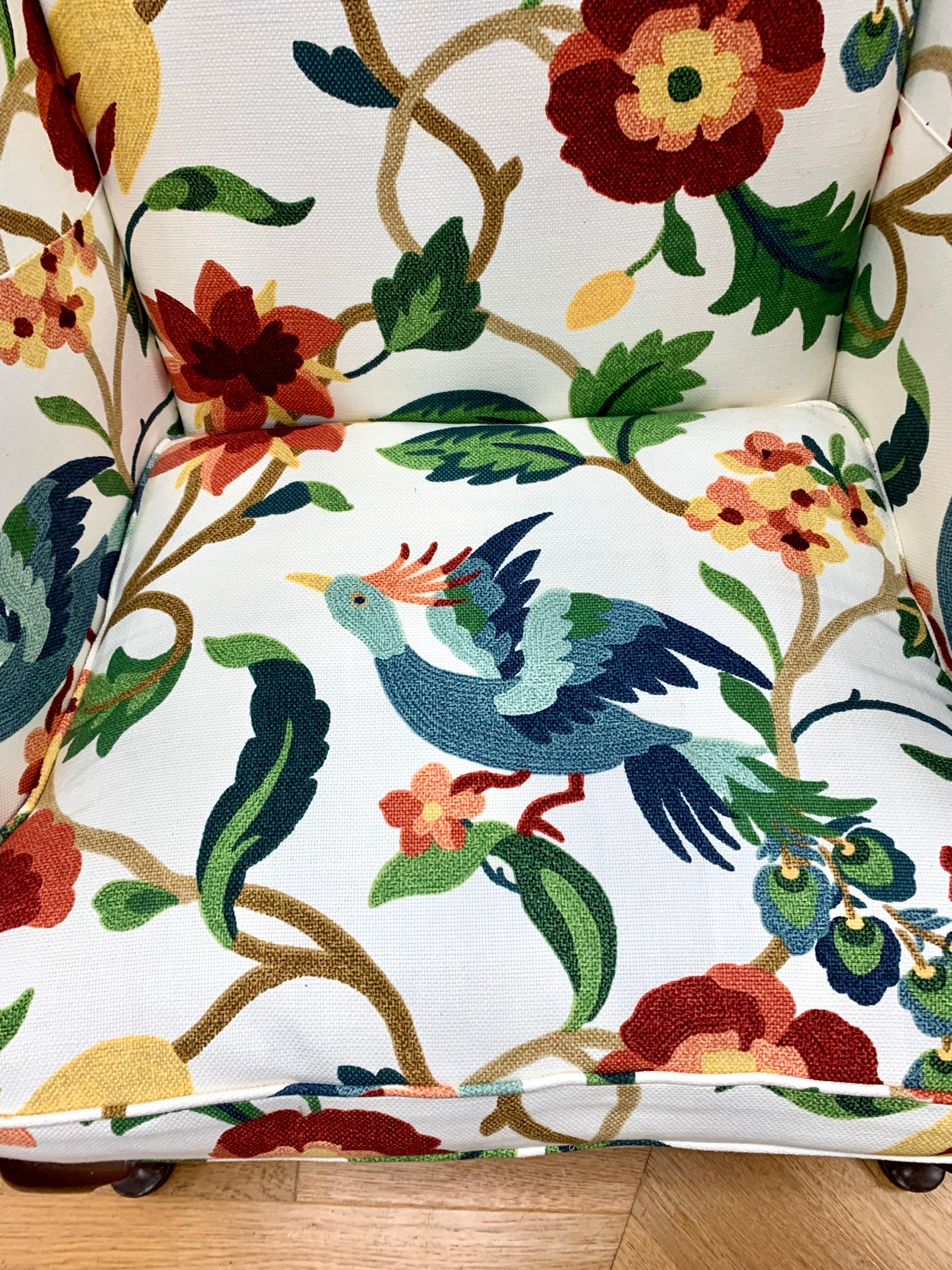 floral wingback chair