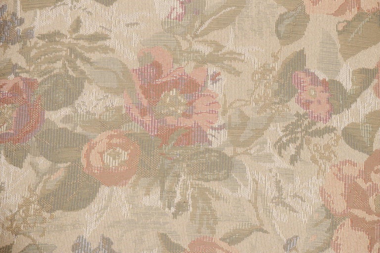 Fabric Queen Anne Floral Wingback Chairs by Rowe Furniture, a Pair For Sale