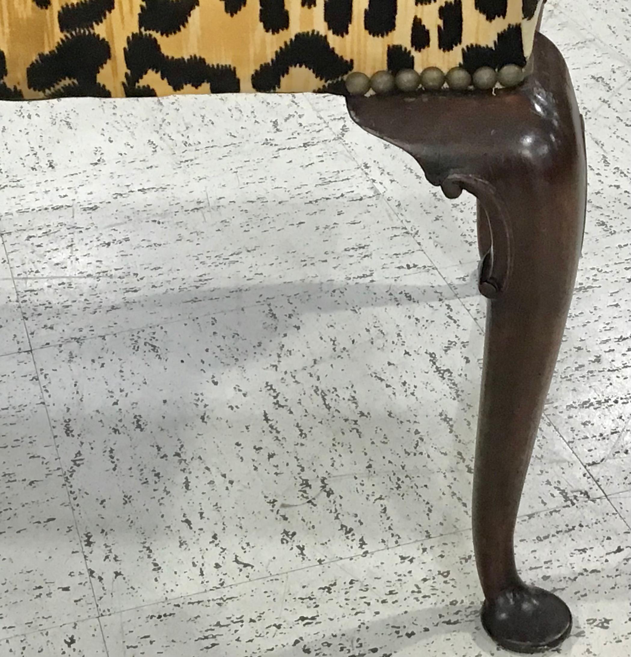 English Queen Anne Footstool with Cabriole Legs