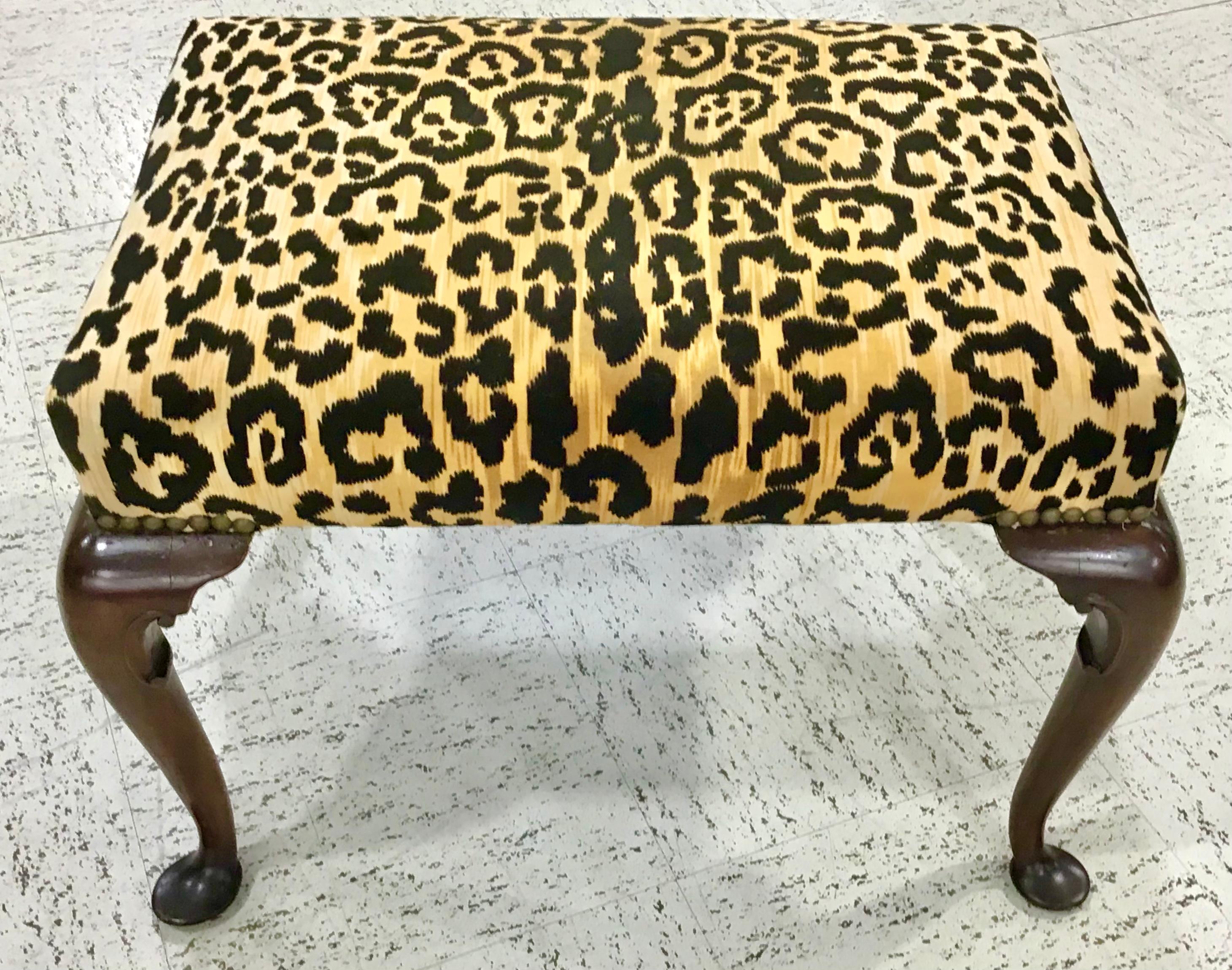 19th Century Queen Anne Footstool with Cabriole Legs