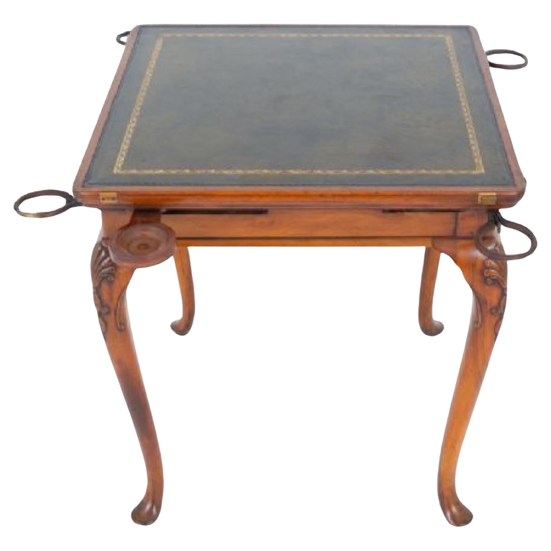 Queen Anne Games Table Card Walnut For Sale