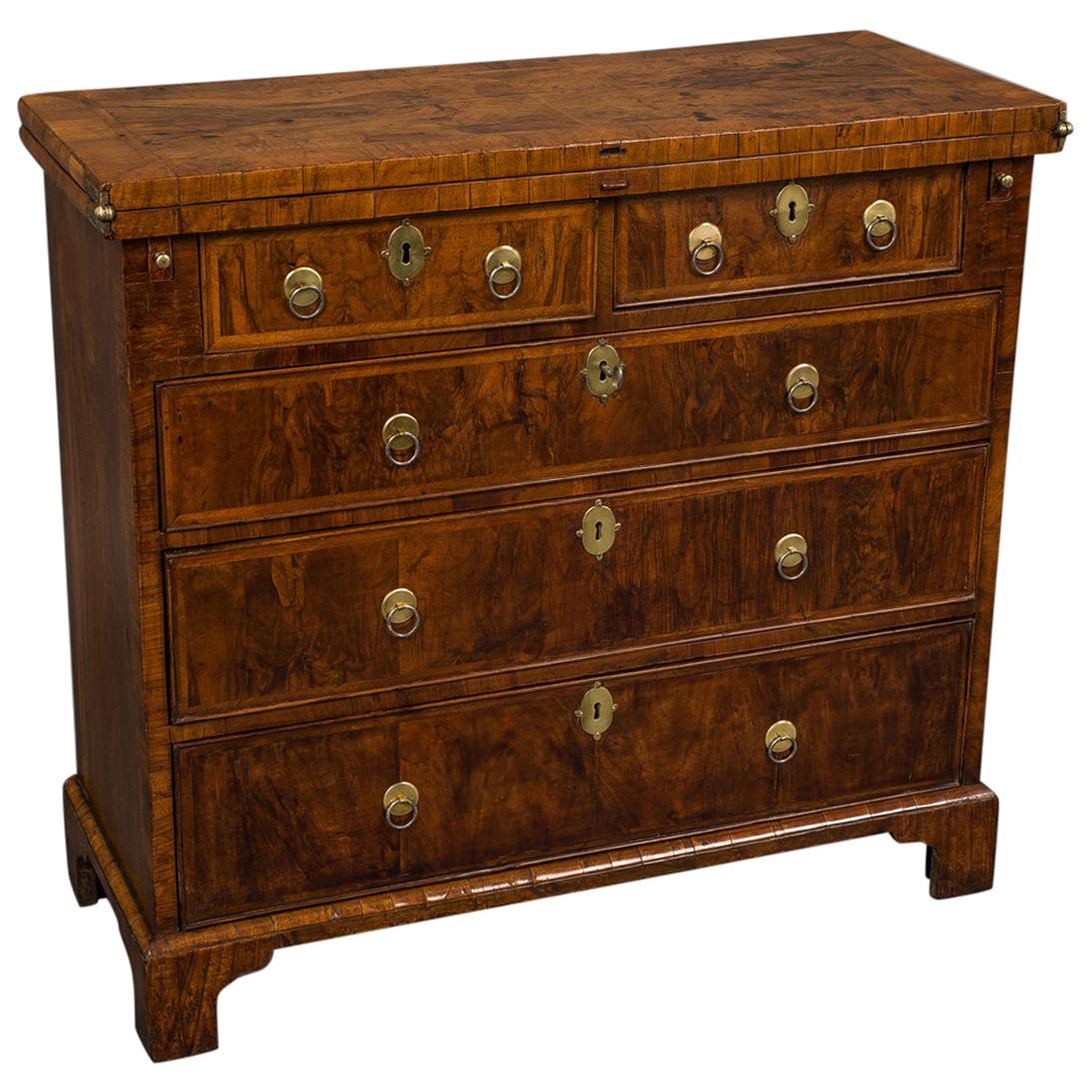 Queen Anne/George I Burr Walnut Bachelors Chest For Sale