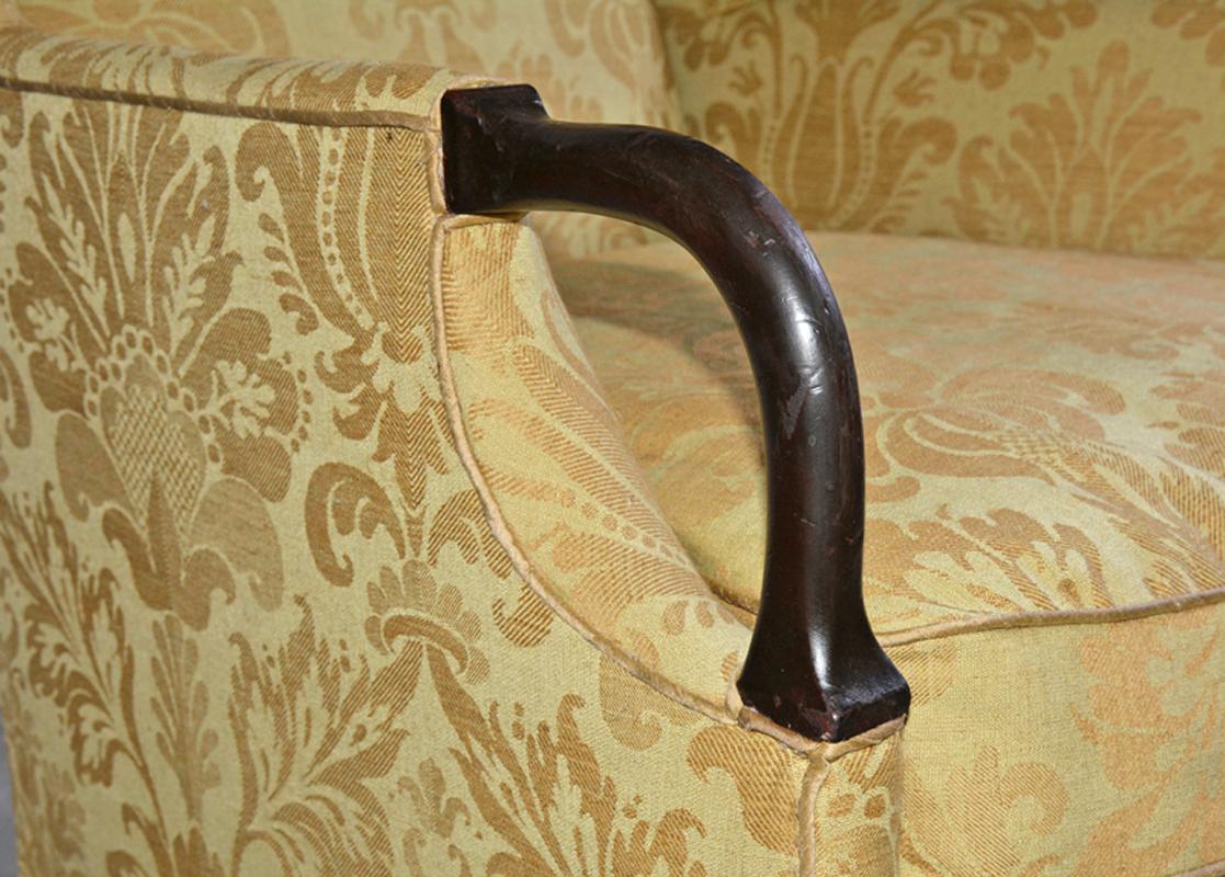Queen Anne / George II Style Wingback Arm Chair In Good Condition In Sheffield, MA
