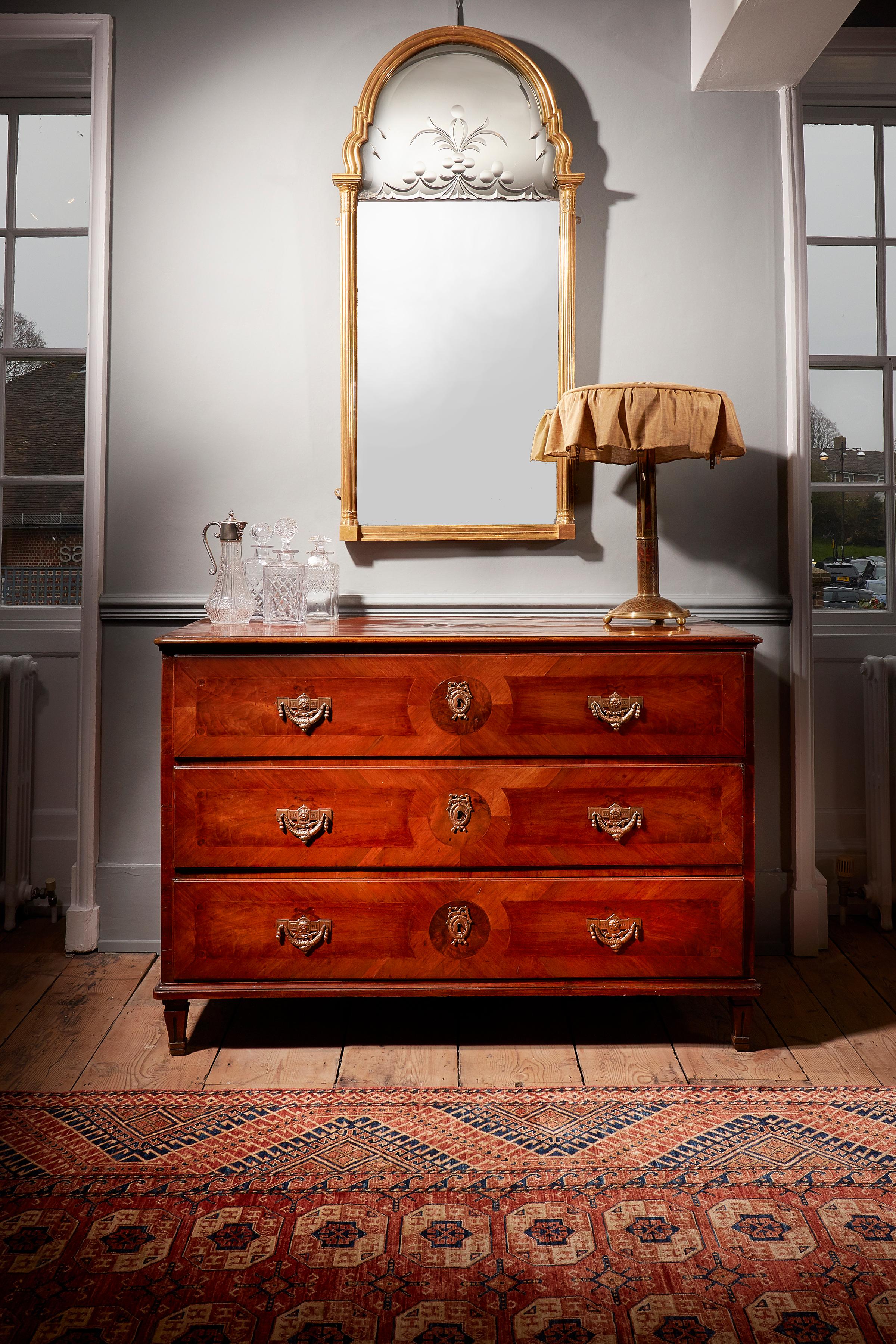 European Queen Anne Gilt Pier Mirror, circa 1700-1710. With gilt frame For Sale