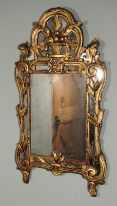 Queen Anne Giltwood Mirror with Original Plates and Samuel Pepys Provenance