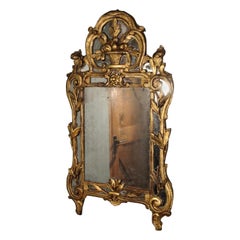 Queen Anne Giltwood Mirror with Original Plates and Samuel Pepys Provenance