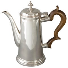 Antique Queen Anne Irish Silver Coffee Pot, Dublin, 1706 by David King