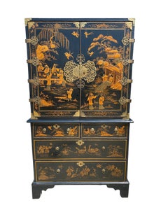 Queen Anne Japanned Cabinet on Chest
