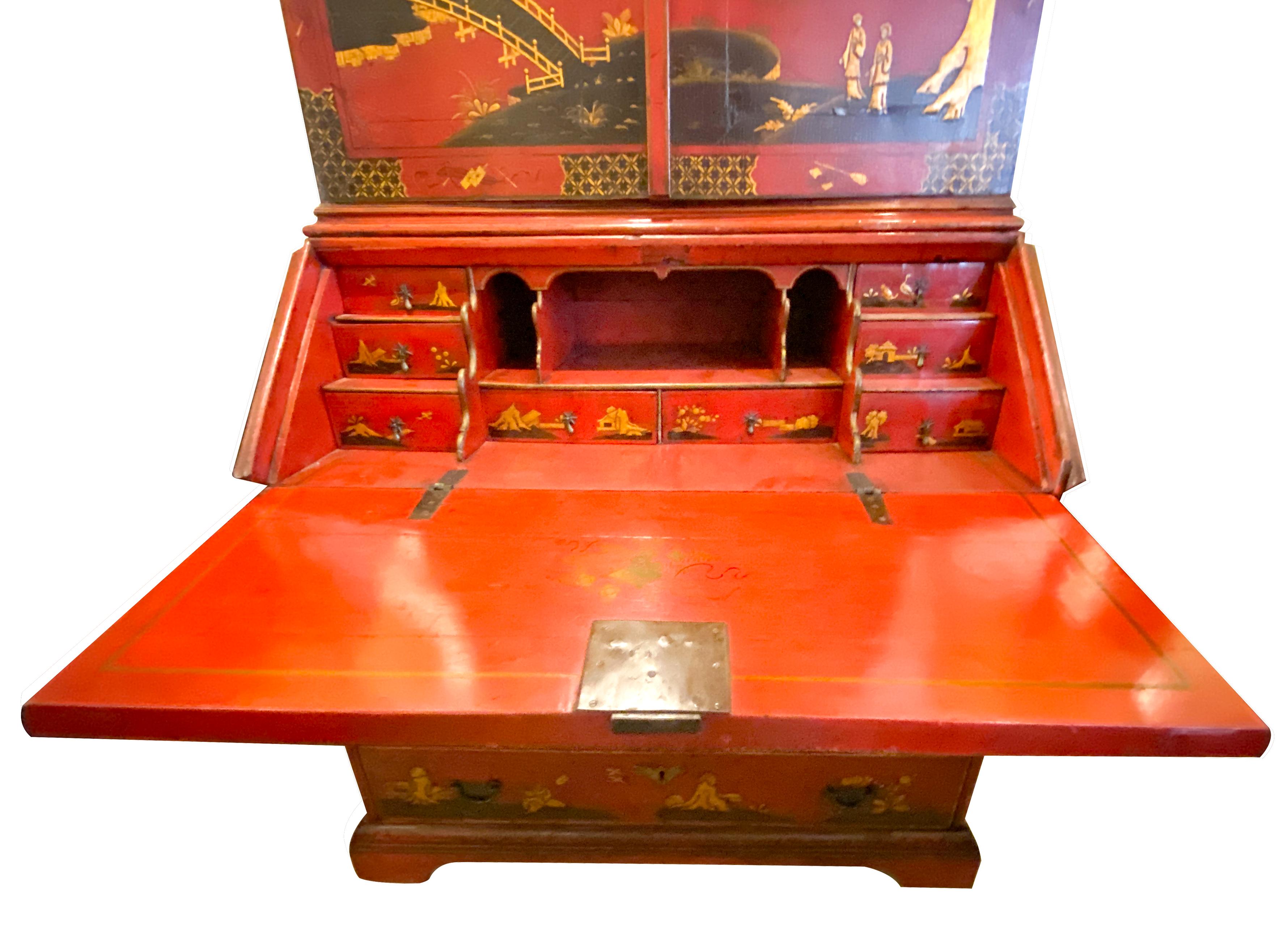 Queen Anne Japanned Secretary 4