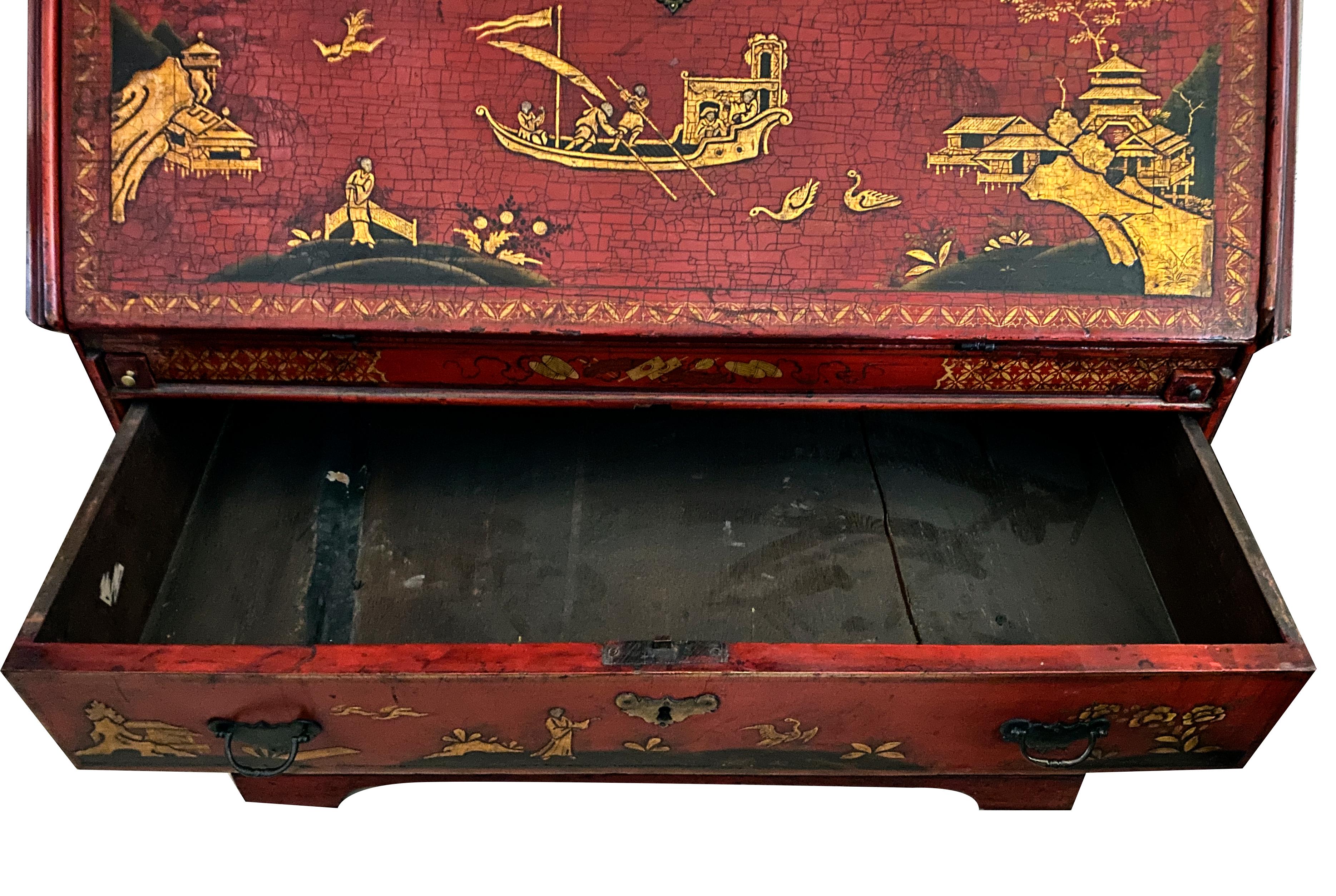 Queen Anne Japanned Secretary 2