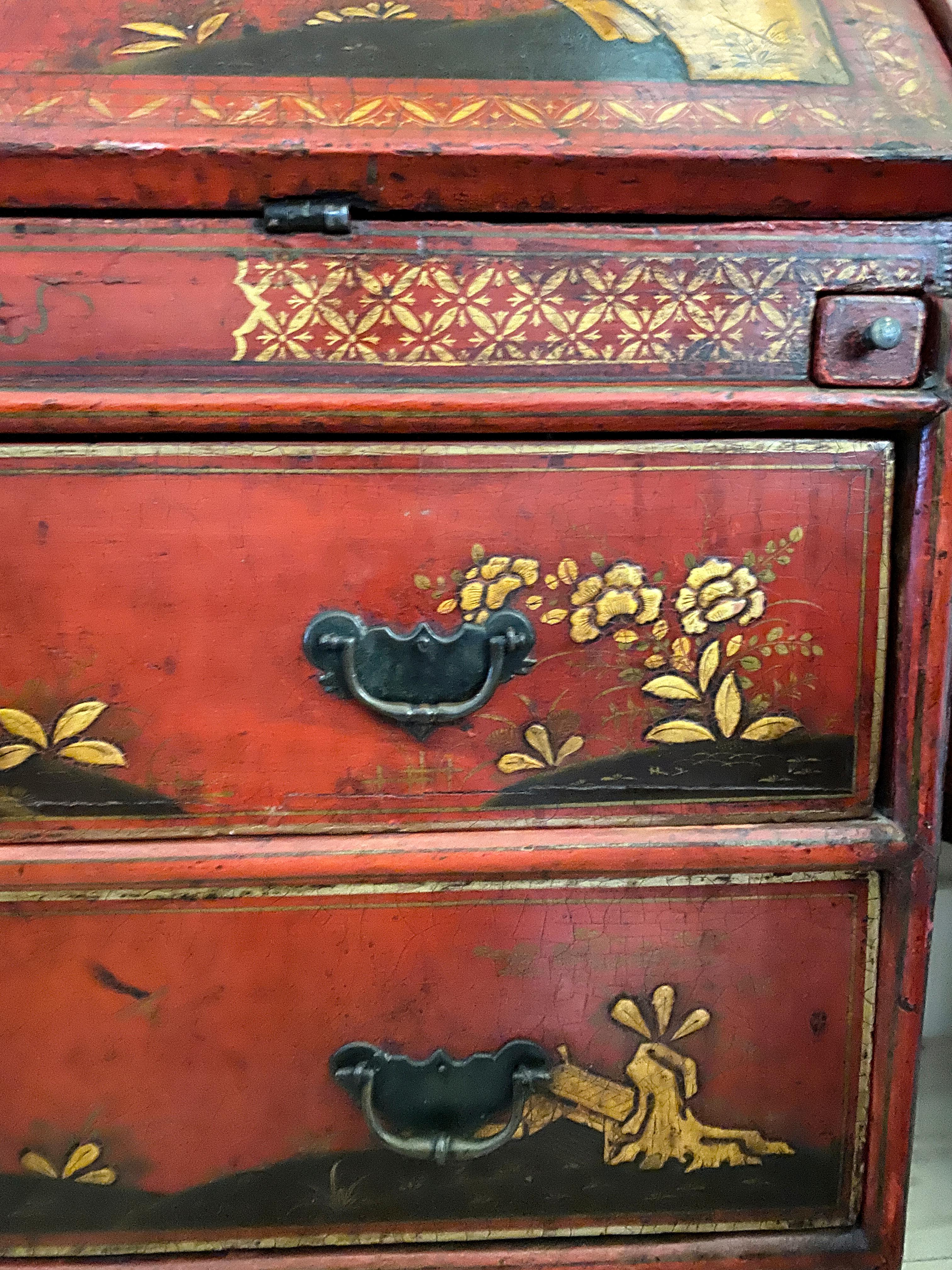 Queen Anne Japanned Secretary 3