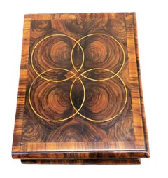 Queen Anne Laburnum Oyster Veneered Antique Glove Box