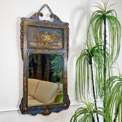 Queen Anne Lacquered Carved Wood Chinoiserie Mirror 1700