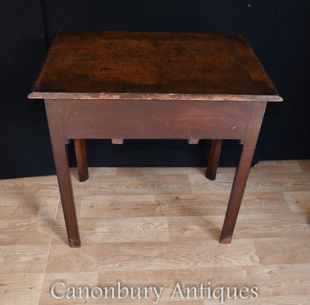 Queen Anne Low Boy Elm Wood Table, 1820 In Good Condition In Potters Bar, GB
