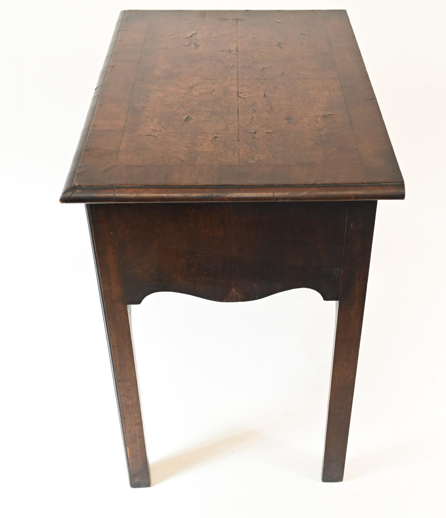 Queen Anne Low Boy Elm Wood Table, 1820 In Good Condition For Sale In Potters Bar, GB