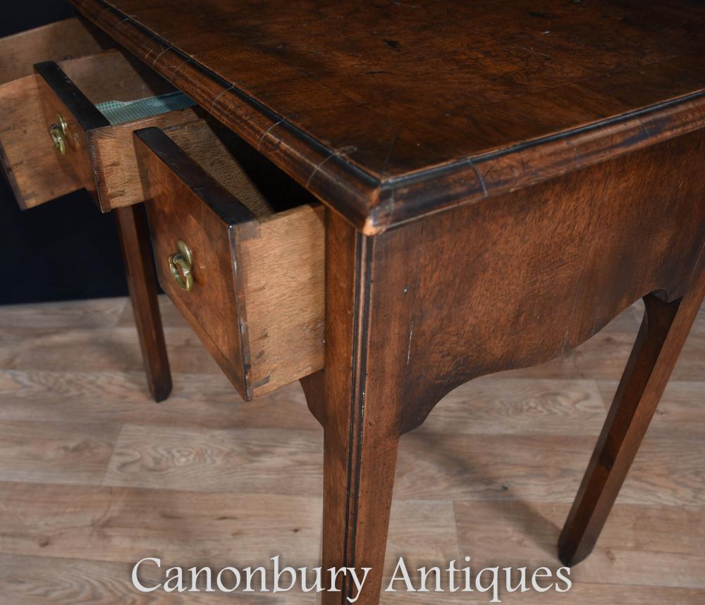 Queen Anne Low Boy Elm Wood Table, 1820 1